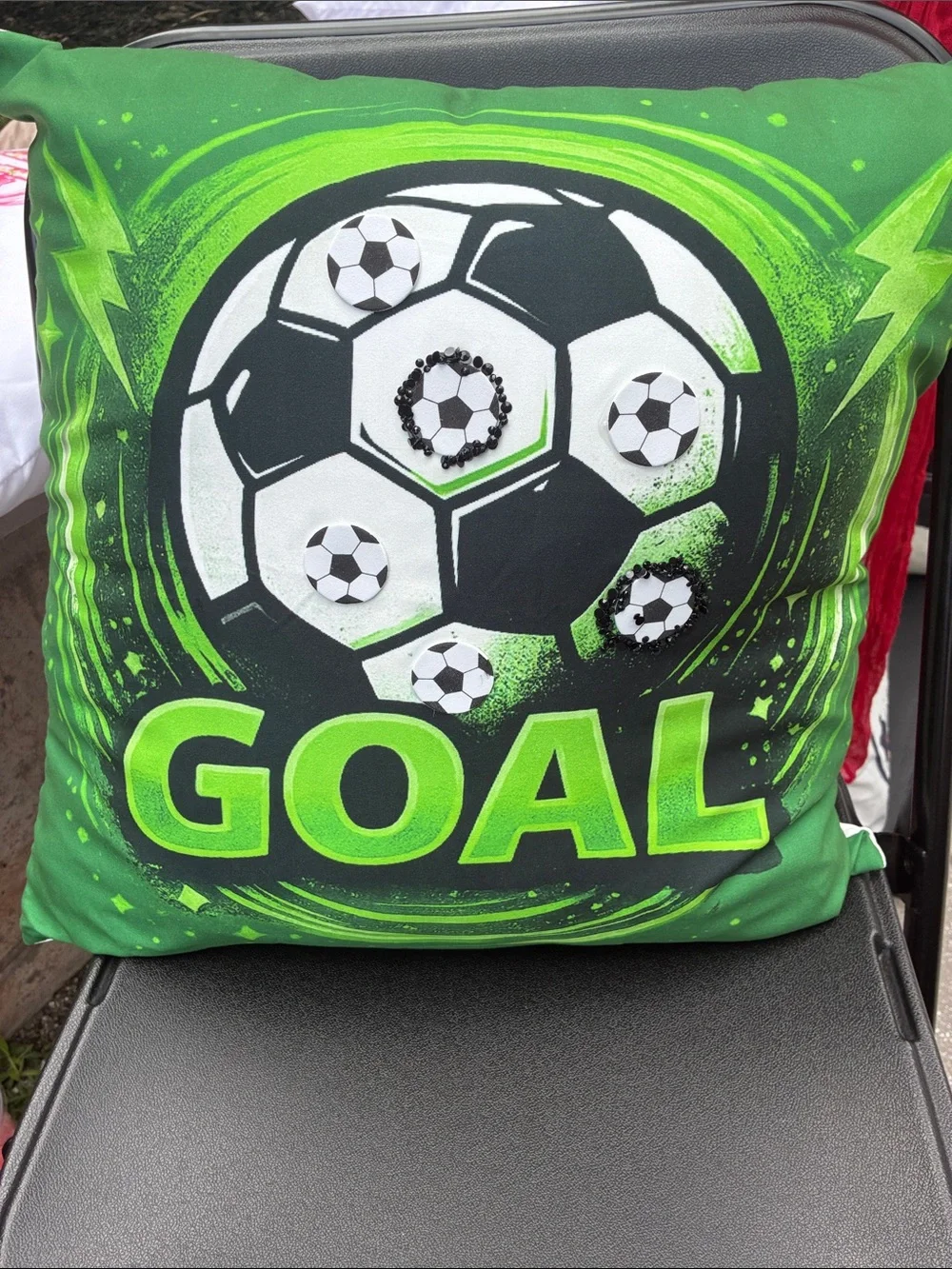 Green Soccer Graphic 2pc Throw Pillow - GOAL